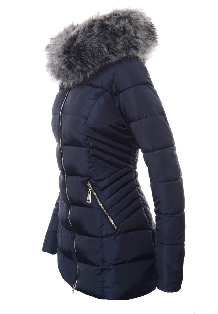 Damska Zimowa Ortalionowa Kurtka Granatowa