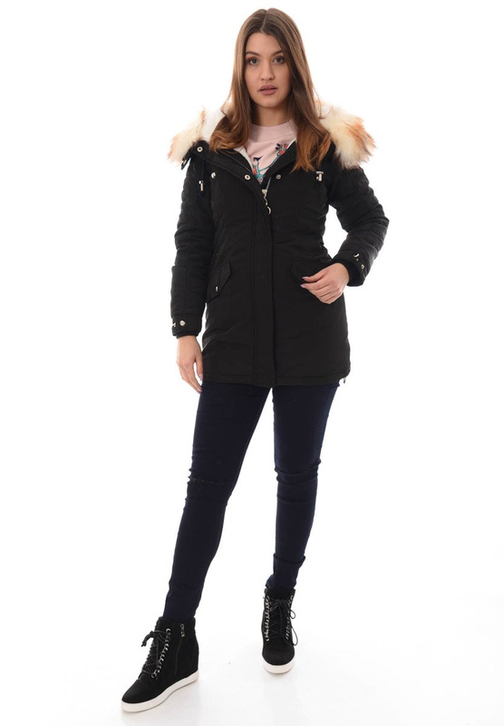 Damska Zimowa Kurtka Ortalionowa Czarna