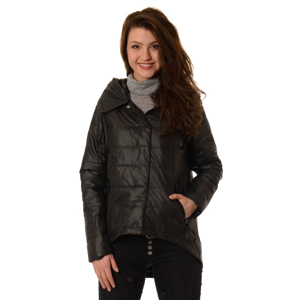 Damska Kurtka Wiosenno - Jesienna Asymetryczna Anna Czarna