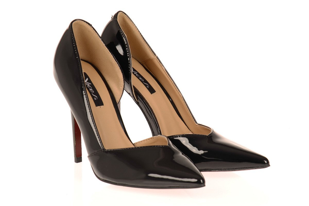 Asymetryczne Czółenka Szpilki Szpic Czarne