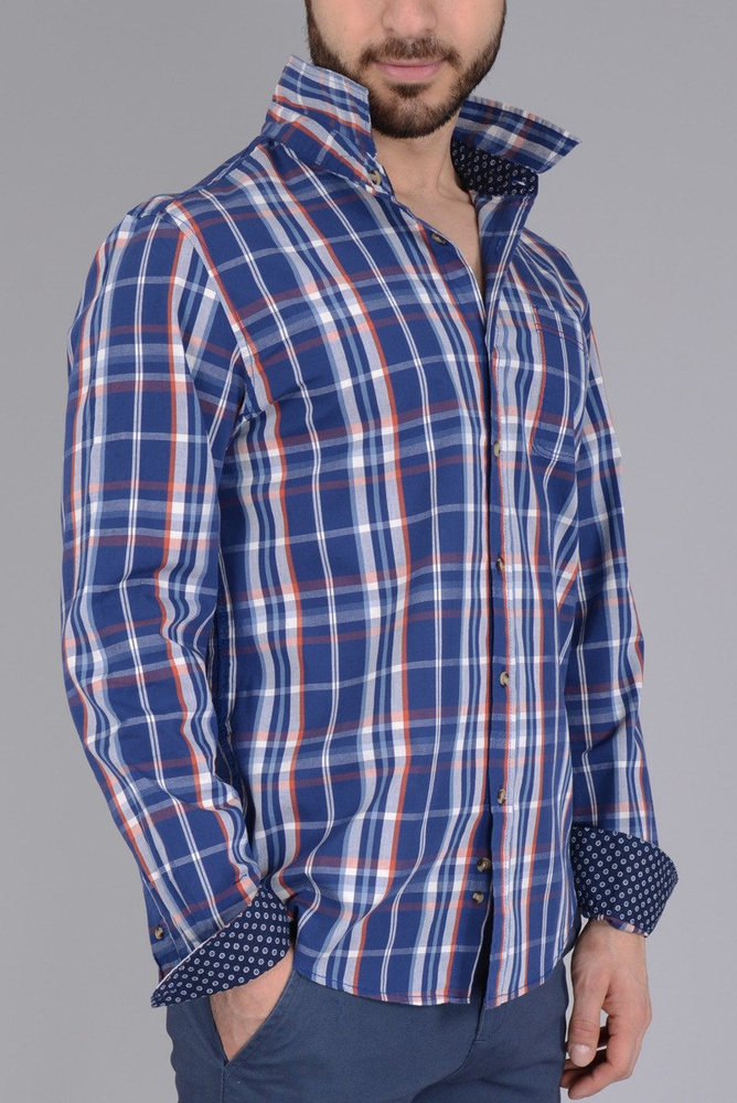 Męska Koszula Glo Story Krata Niebieska