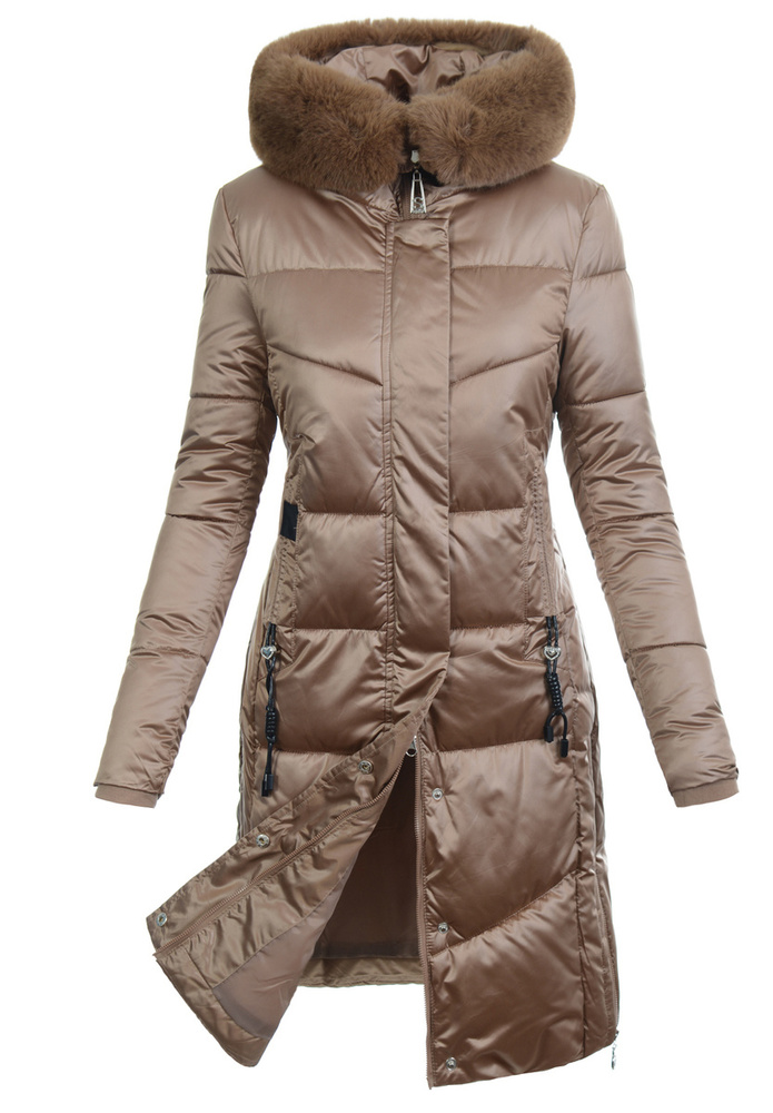 Damska Kurtka Zimowa Jolanta Jasno Brązowa