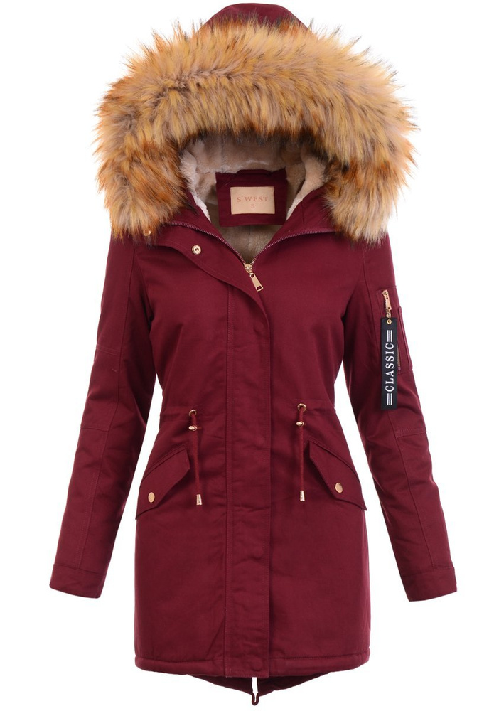 Damska Kurtka Parka Adrianna Bordowa