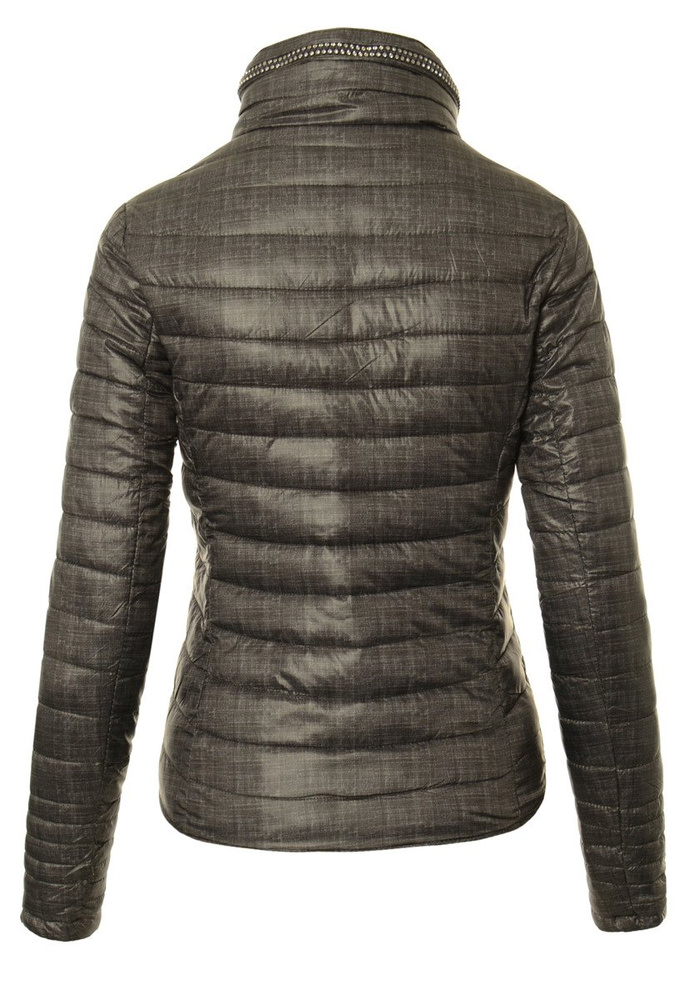 Damska Jesienna Wiosenna Kurtka Ortalionowa Czarna Melanż