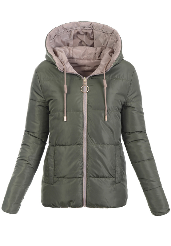 Damska Kurtka Ortalionowa Dwustronna Nastia Beżowa