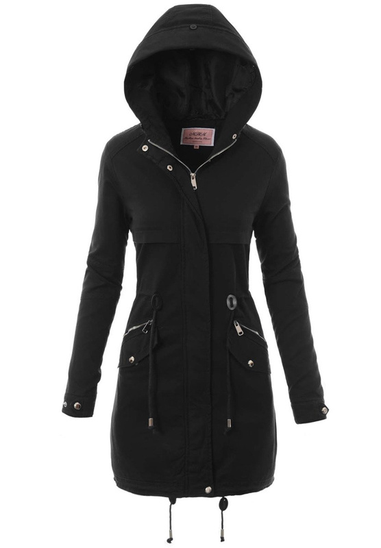 Damska Kurtka Parka Zimowa 2w1 Melka Czarna