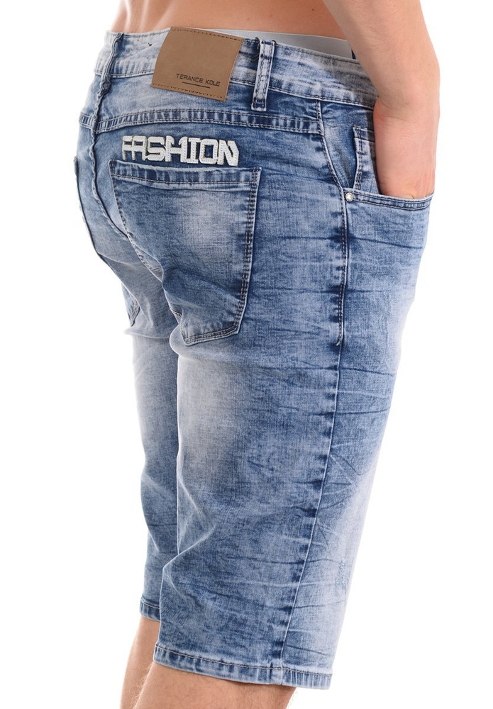 Męskie Spodenki Jeansowe Niebieskie