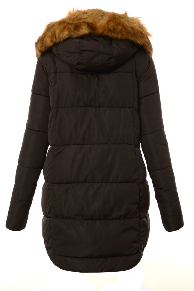 Damska Asymetryczna Kurtka Zimowa Czarna