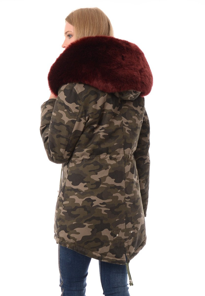 Kurtka Parka Aleksandra Moro Z Bordowym Futrem