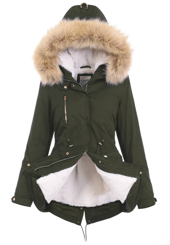 Damska Parka 2w1 Zielona