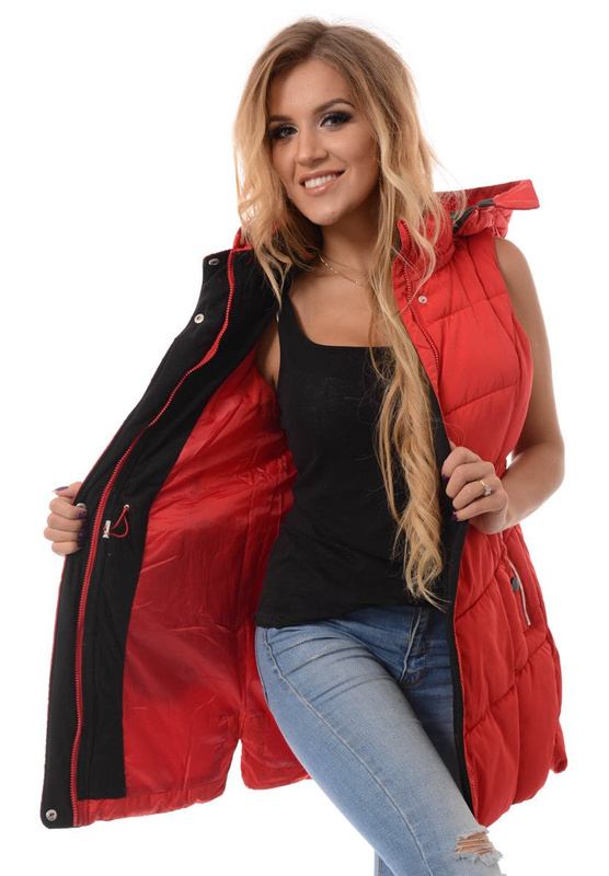 Damska Kamizelka Bezrękawnik Anna Czerwony