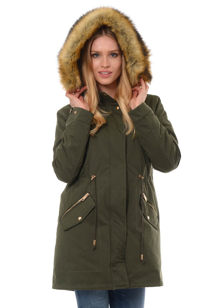 Damska Kurtka Parka Zimowa 2w1 Maryla Zielona