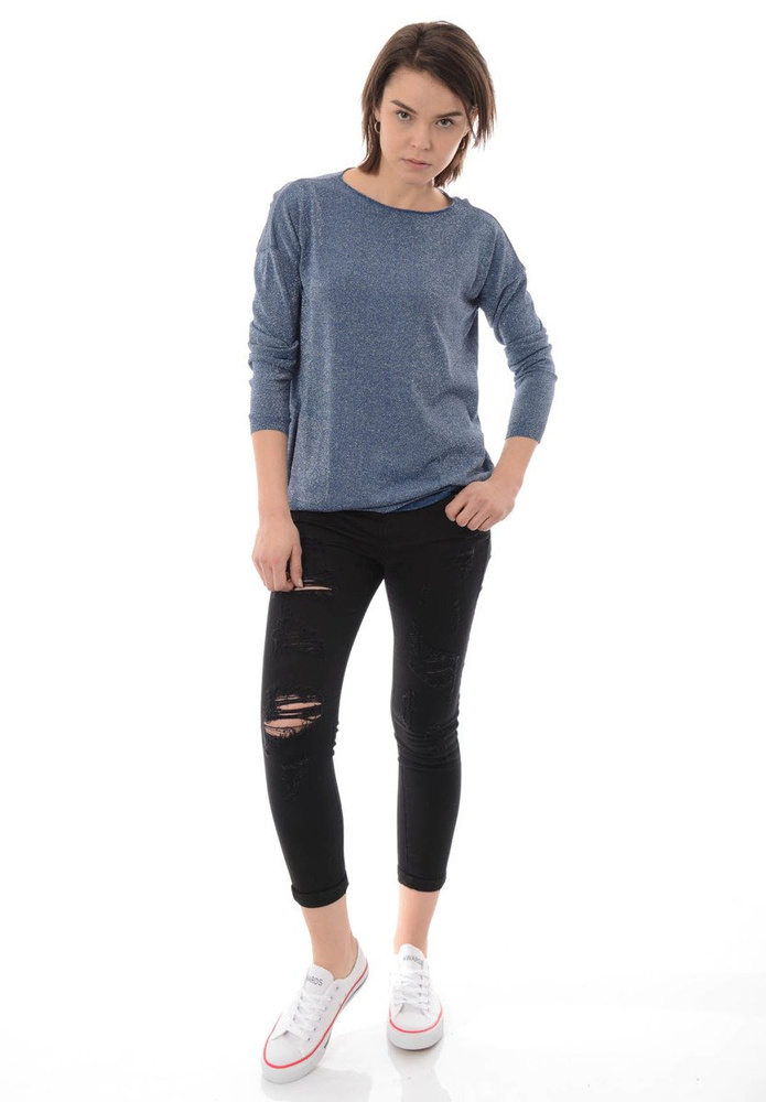 Damska Bluzka Oversize Niebieska