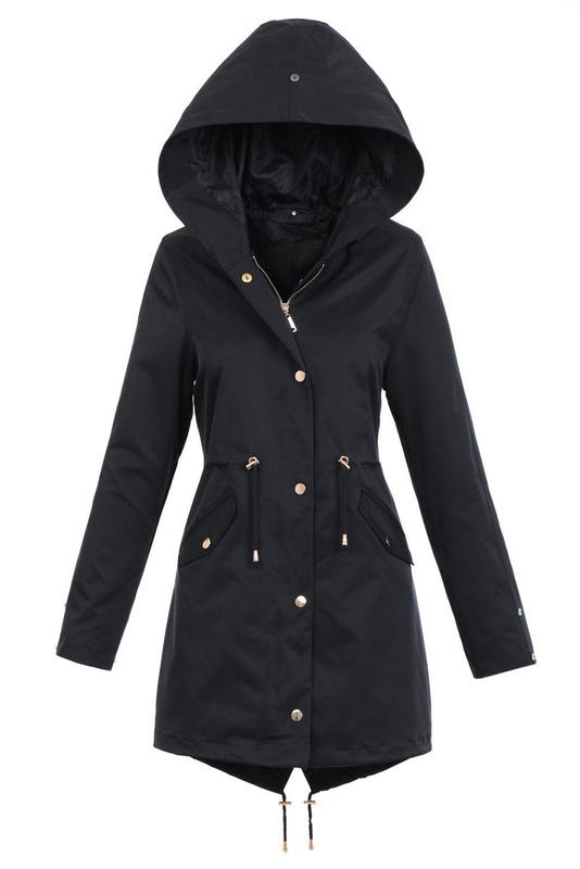 Parka Zimowa 2w1 Czarna Z Białym Futerkiem