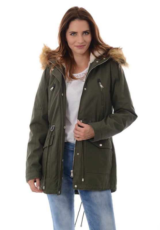 Damska Kurtka Parka Zimowa 2w1 Amira Zielona
