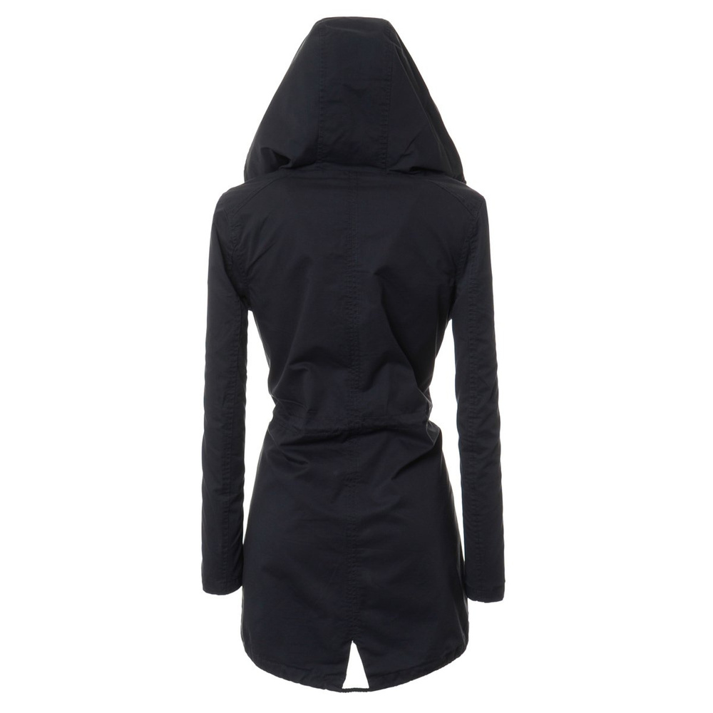 Damska Parka Wiosenna Granatowa