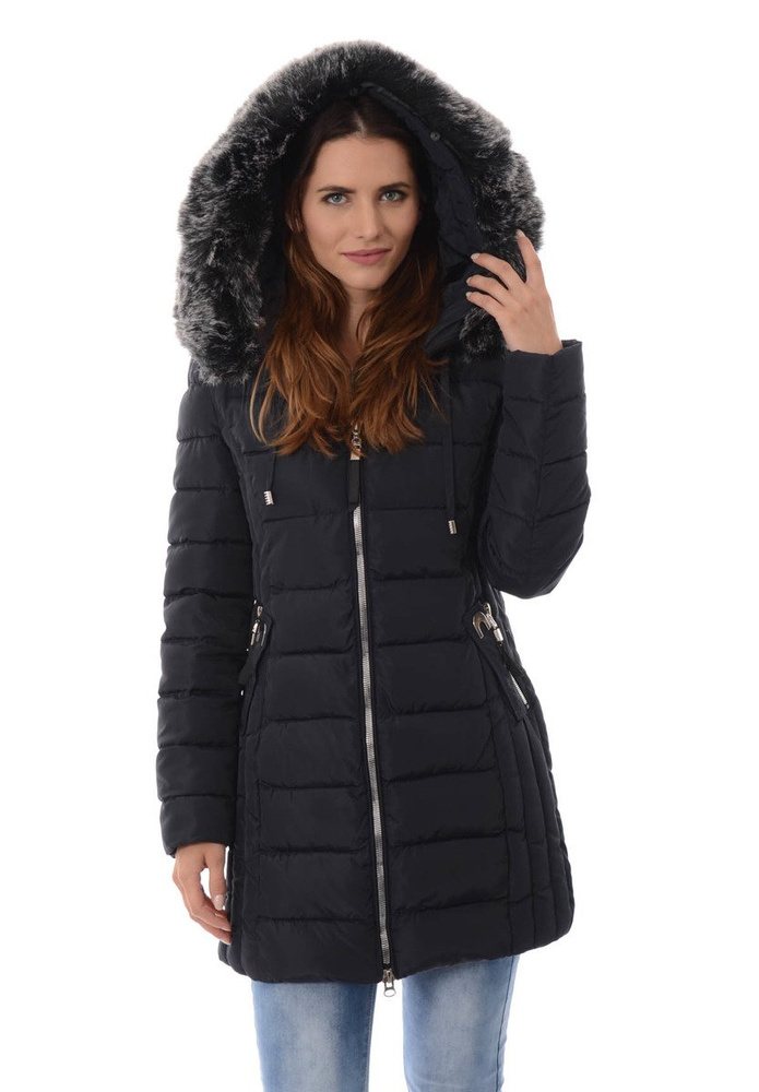 Damska Zimowa Kurtka Ortalionowa Granatowa