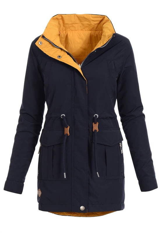 Kurtka Dwustronna Claudia Wiosenna Granatowo - Żółta