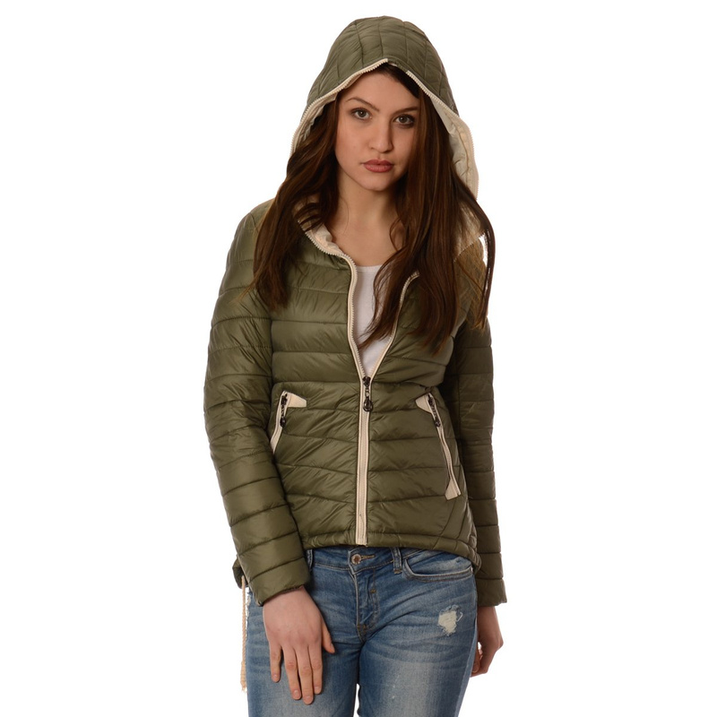 Damska Wiosenna Kurtka Ortalionowa Zielona