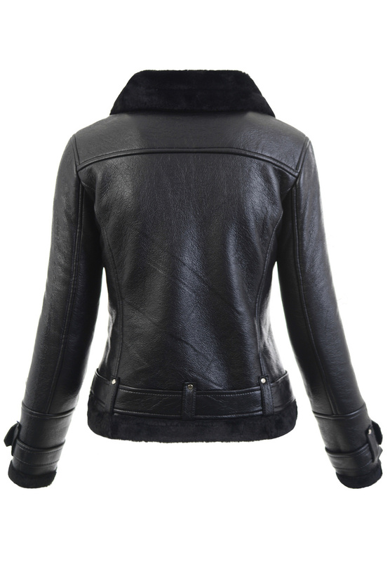 Damska Zimowa Kurtka Kożuszek Aurora Czarna