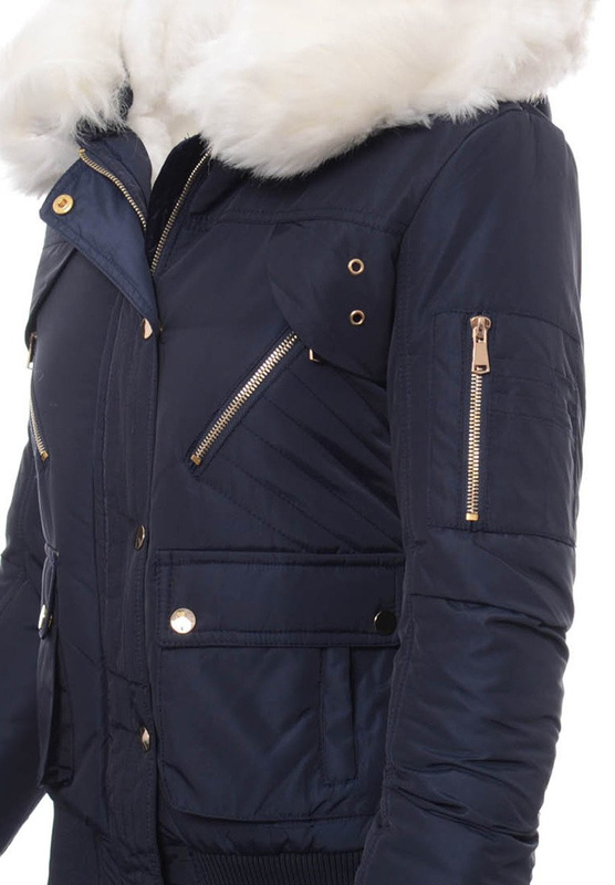 Damska Zimowa Kurtka Bomberka Beata Granatowa