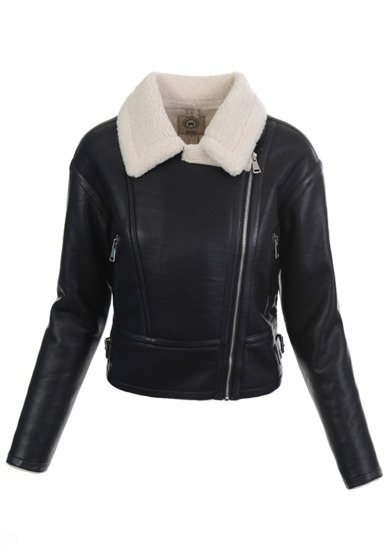 Damska Zimowa Kurtka Kożuszek Maja Czarna