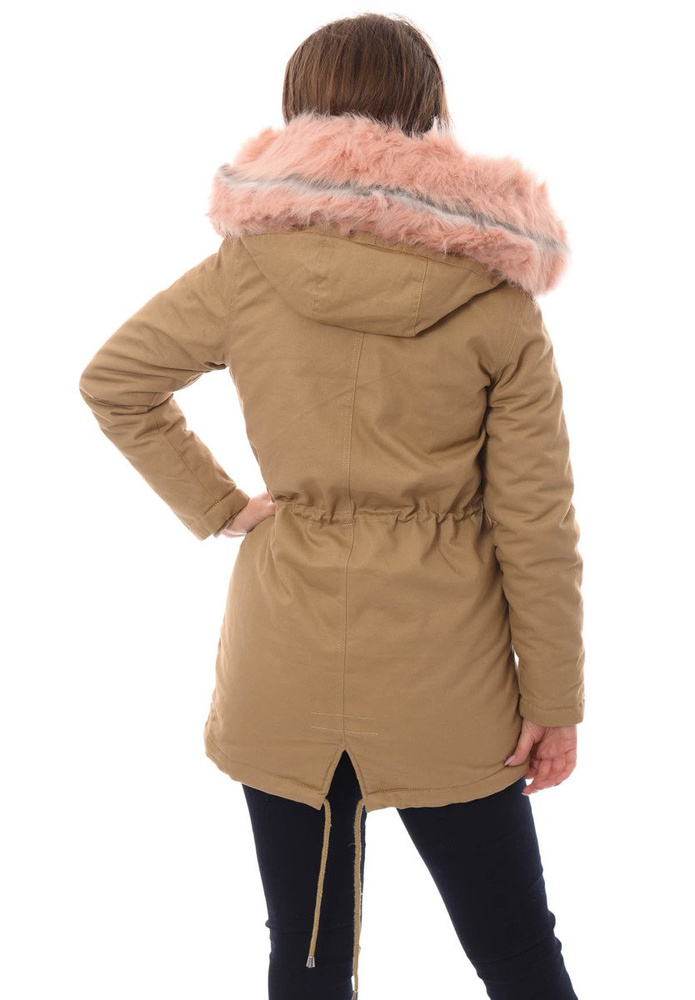 Damska Kurtka Parka Zimowa Kornela Beżowa