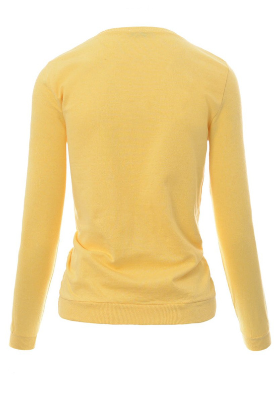 Damska Bluza Bawełniana Nadruk Tusze Żółta