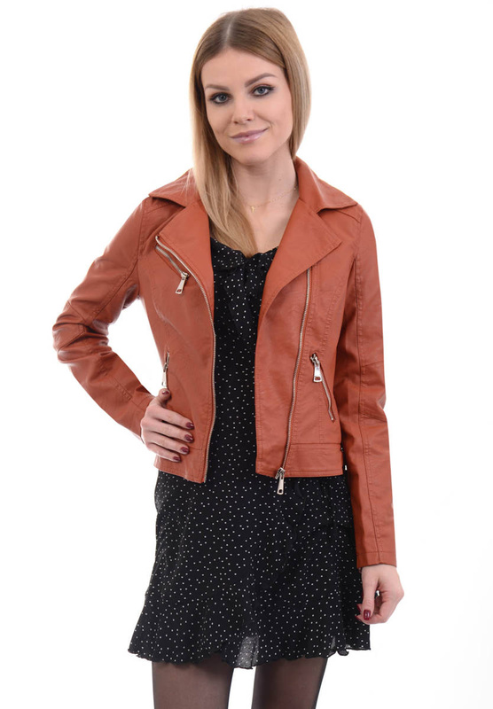 Damska Kurtka Ramoneska Anita Ceglana