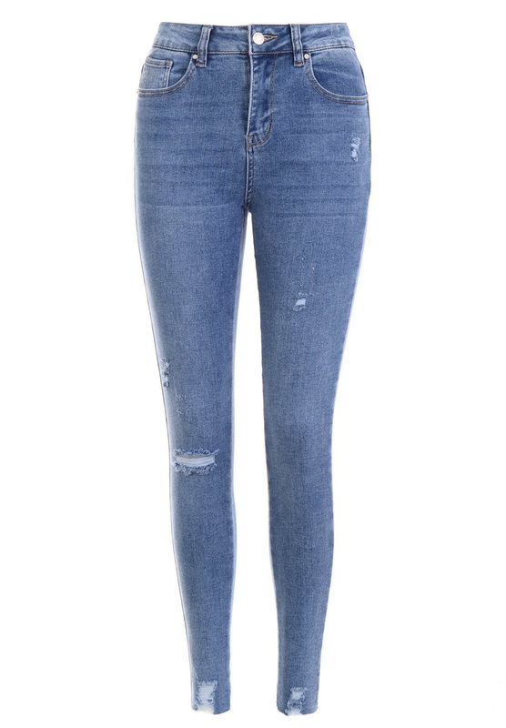 Damskie Spodnie Jeansowe Granatowe