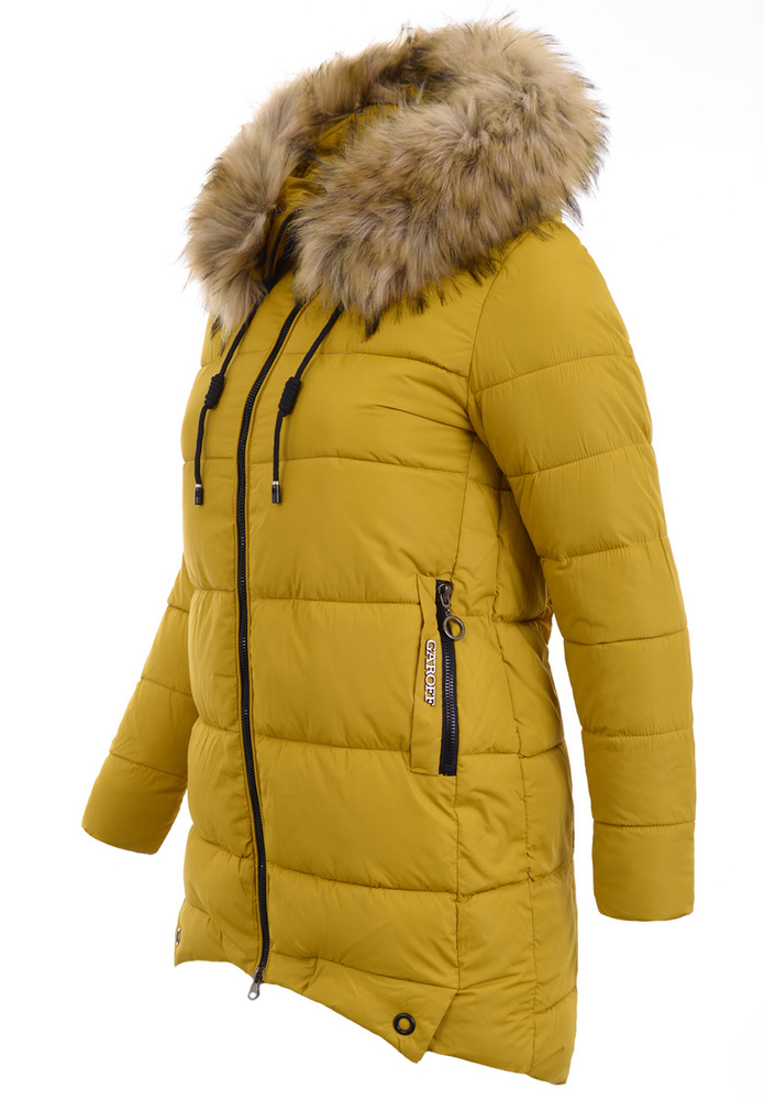 Damska Zimowa Kurtka Żółta