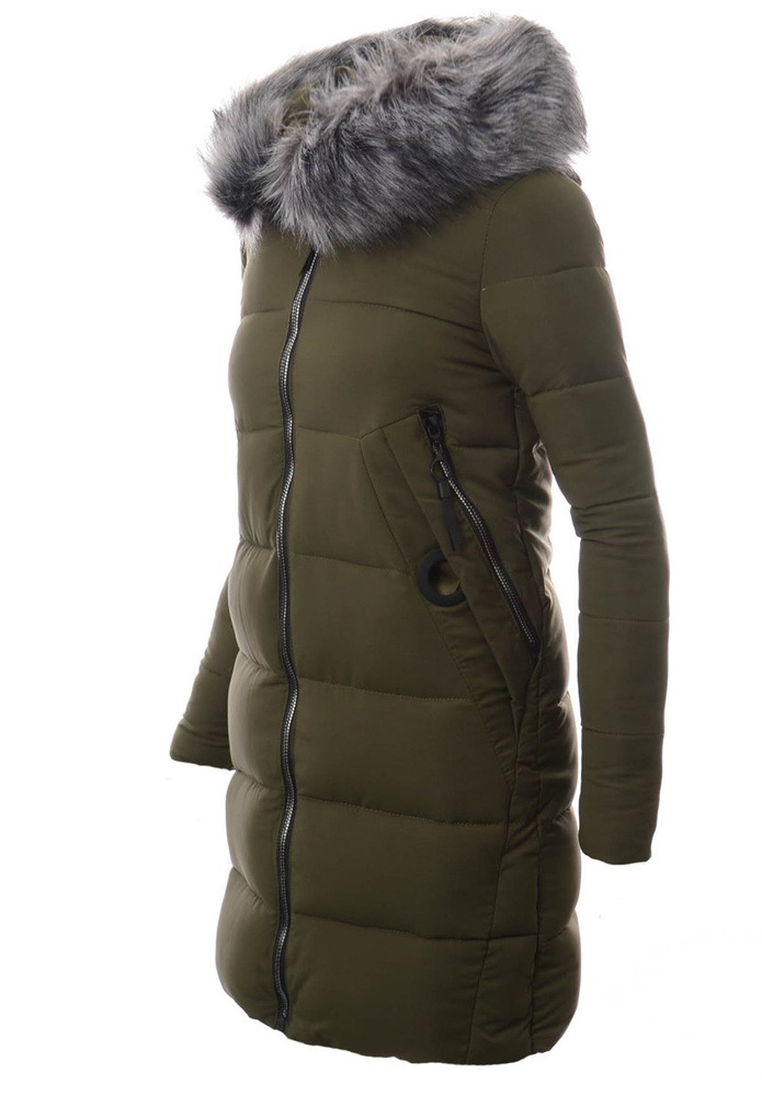 Damska Zimowa Kurtka Ortalionowa Zielona