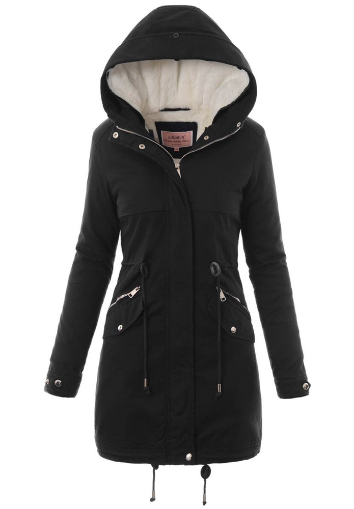 Damska Kurtka Parka Zimowa 2w1 Melka Czarna