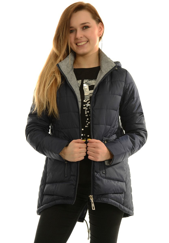 Damska Jesienna Wiosenna Kurtka Zoja Granatowa