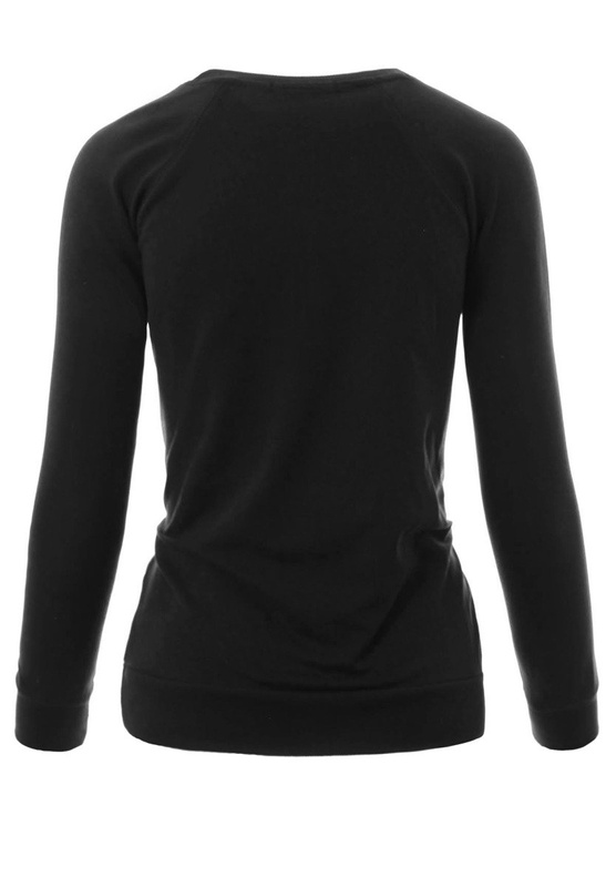 Damska Bluza Bawełniana Nadruk FOLLOW YOUR DREAMS Czarna