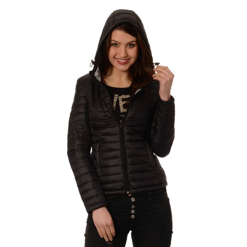 Damska Wiosenna Kurtka Ortalionowa Czarna