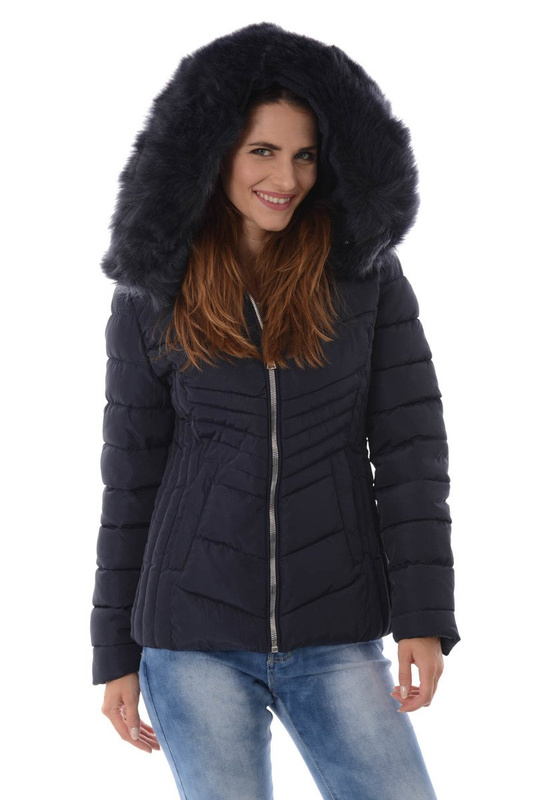 Damska Zimowa Kurtka Ortalionowa Granatowa