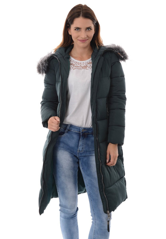 Damska Zimowa Kurtka Ortalionowa Stefania Zielona