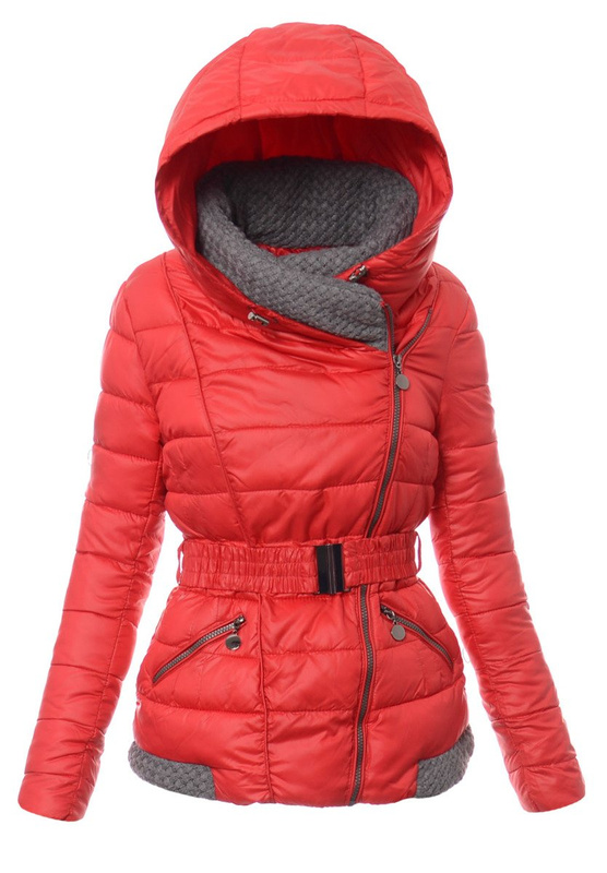 Damska Zimowa Ortalionowa Kurtka Alisa Czerwona