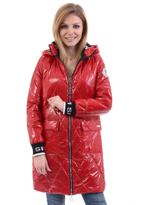Damska Wiosenna Kurtka Fiona Czerwona