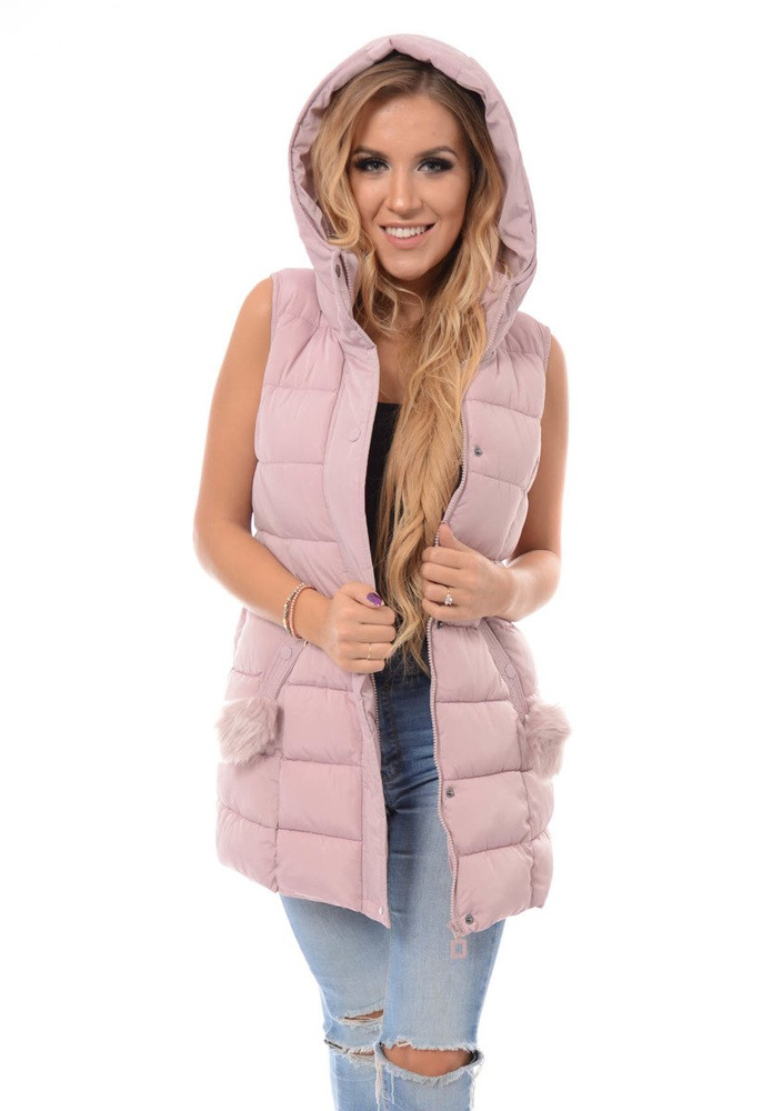 Damska Kamizelka Bezrękawnik Różowy