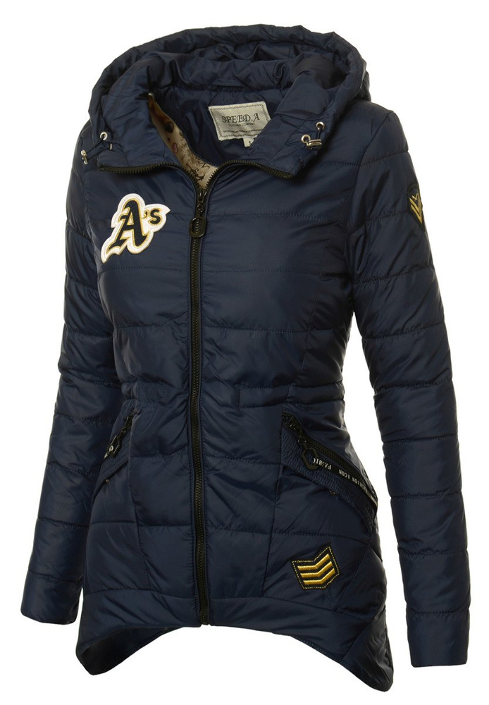 Damska Jesienna Wiosenna Kurtka Lilien Granatowa