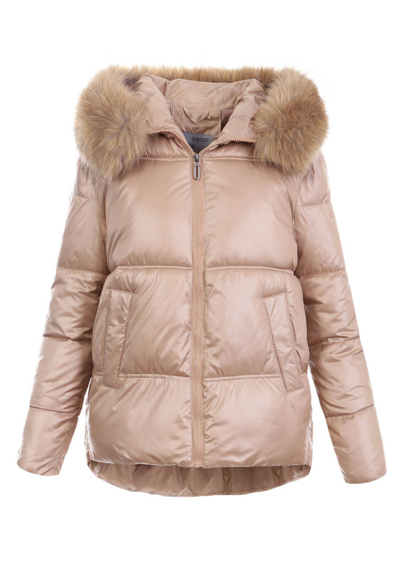 Damska Kurtka Pikowana Zuza Jasno Brązowa