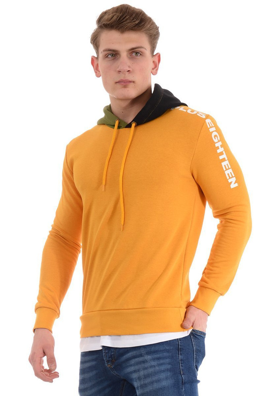 Męska Bluza Z Kapturem Camel