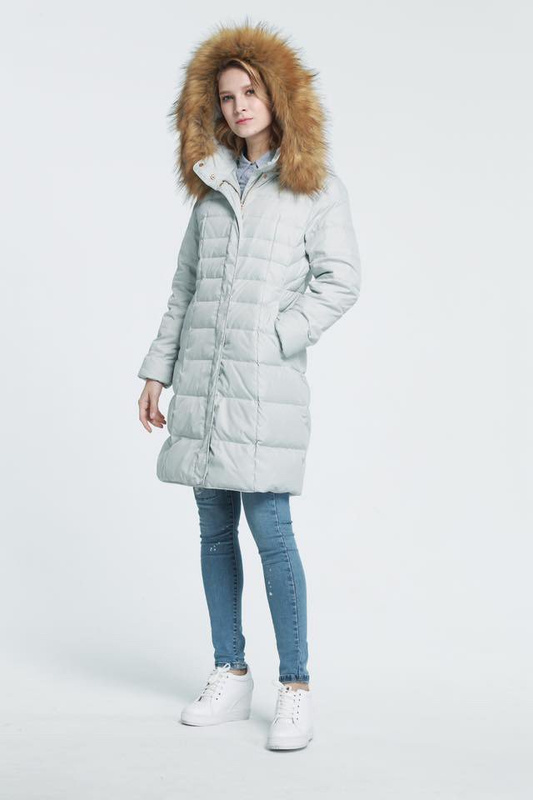 Puchowa Damska Kurtka Zimowa Lucy Miętowa