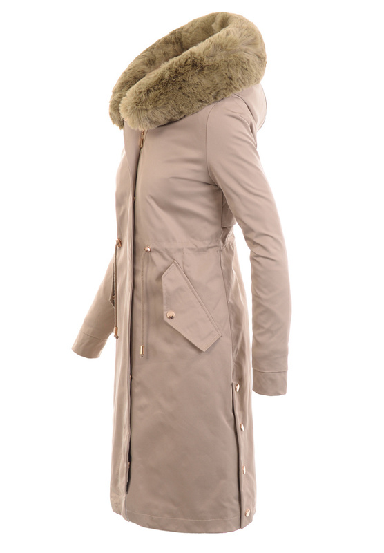 Damska Kurtka Zimowa Parka 2w1 Magdalena Beżowa