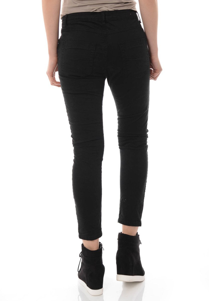 Damskie Spodnie Jeansy Boyfriend Czarne