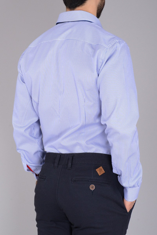 Elegancka Męska Koszula Delikatne Prążki