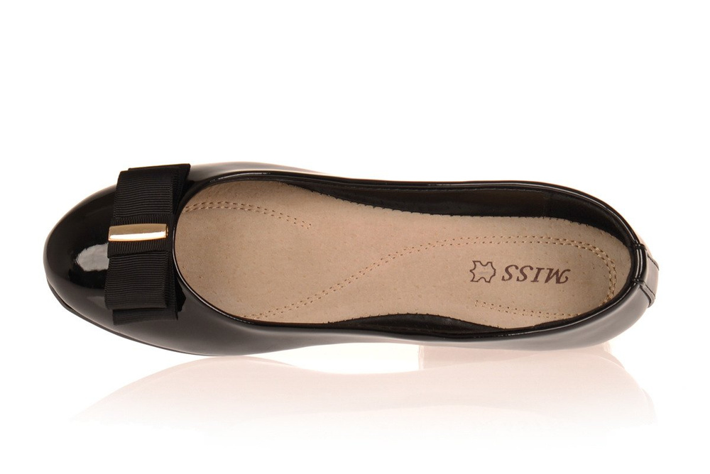 Balerinki Meliski Lakierki Kokarda Czarne