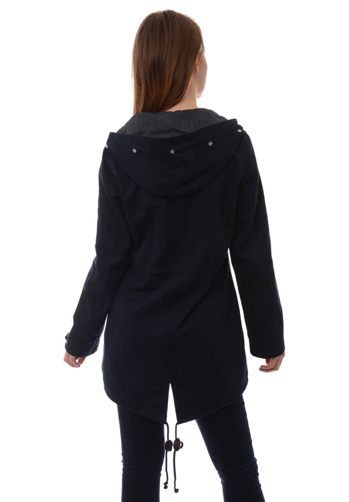 Damska Kurtka Parka Zimowa 2w1 Mila Granatowa Z Białym Futerkiem